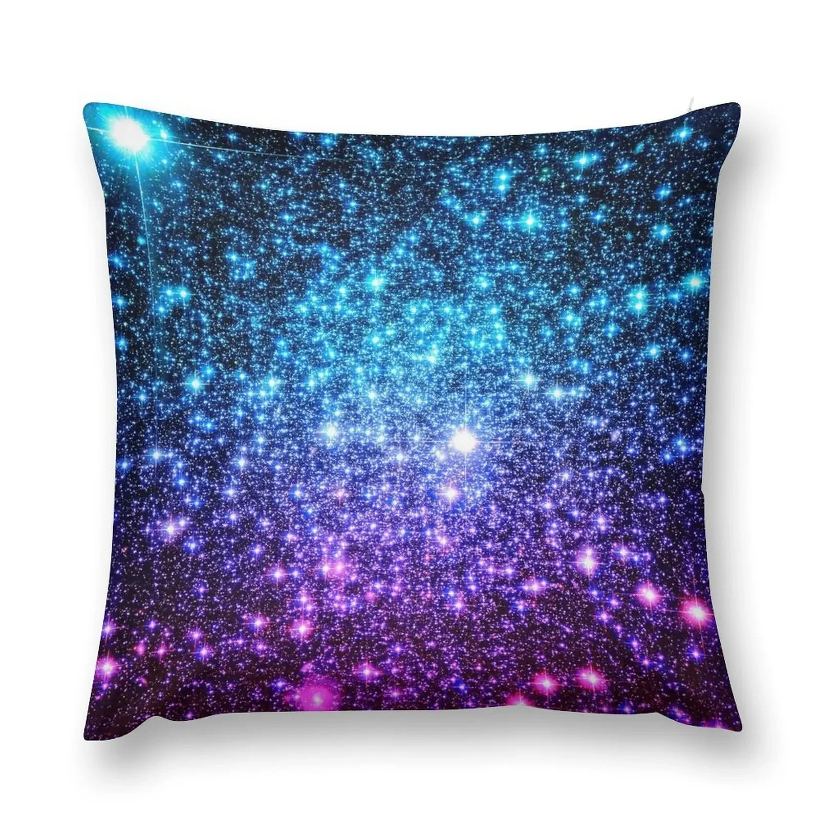 

Galaxy Sparkle Stars Turquoise Blue Purple Hot Pink Throw Pillow anime girl luxury home accessories pillow