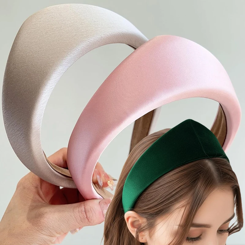 

Новинка 2026: Простая треугольная повязка на голову однотонного цвета, нескользящая, с широким краем, для взрослых и девочек, ретро-аксессуар для волос, подарок