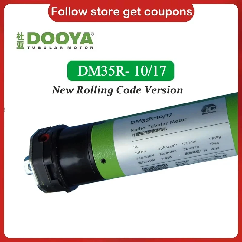 Dooya Tubular Motor DM35R 10/17 Roller Shutter Motor for All Kinds Rolling Blinds,220V/230V 50/60HZ,RF433mhz Remote Control
