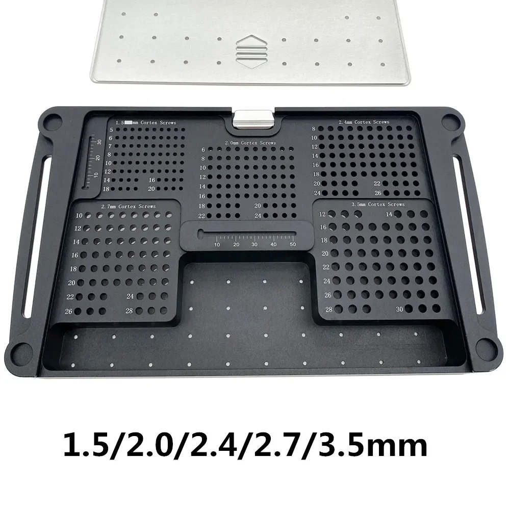 Orthopedic Screw Box Screw Container Sterilizer Tray Small Animal Orthopaedic Tray with Screw Rack Aluminum