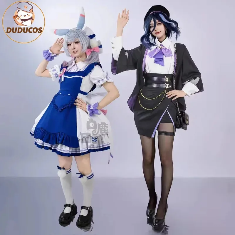 

В наличии Doujin Sigewinne Clorinde Косплей Костюм Genshin Impact Set Парик Хэллоуин Рождество