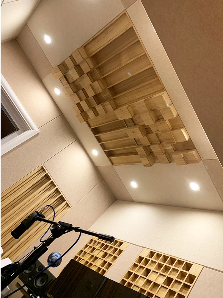 Skyline Music Studio Wood Acoustic Panel, Solid Wood Sound, Private Cinema, USA,Canada, 2 Units Pack, 60x60x9cm