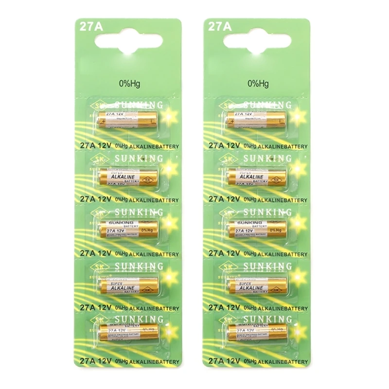 Powerful Alkaline Batteries Enhanced Safety Alkaline Battery 27A 12V for Igniters Electronic Pointers Wireless Doorbells F19E