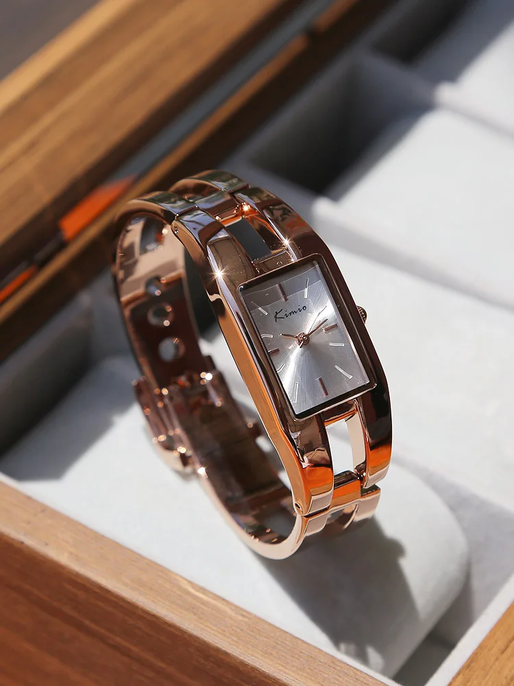 ساعة نسائية على شكل سوار فاخرة ومتطورة، تصميم مربع عصري ومتعدد الاستخدامات، 2026 ساعة كوارتز نسائية جديدة. #4