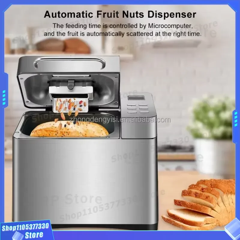 650W Electric Bread Maker with High Torque Copper Motor Automatic Household Machine for 801-1000g Loaf Baking Powerful