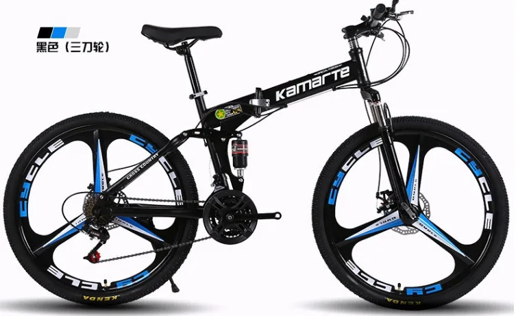 Opvouwbare mountainbike met zachte staart, schokabsorberende student off-road fiets voor woon-werkverkeer met variabele snelheid
