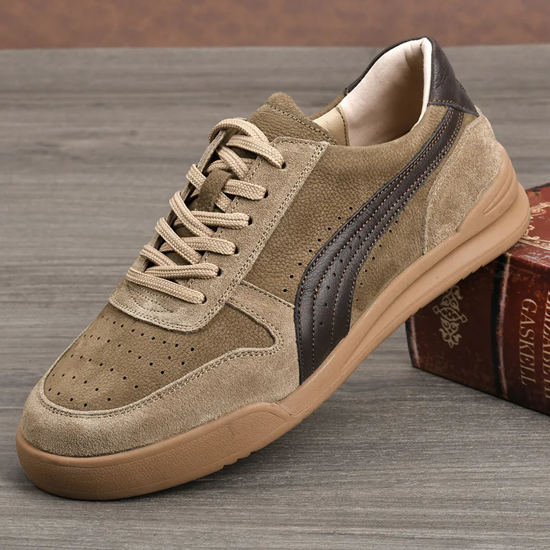 

Men's 2026 New Suede Casual Sneakers Breathable Non-slip Flat Shoes Comfortable Light Board Shoes for Men Daily Walking Footwear