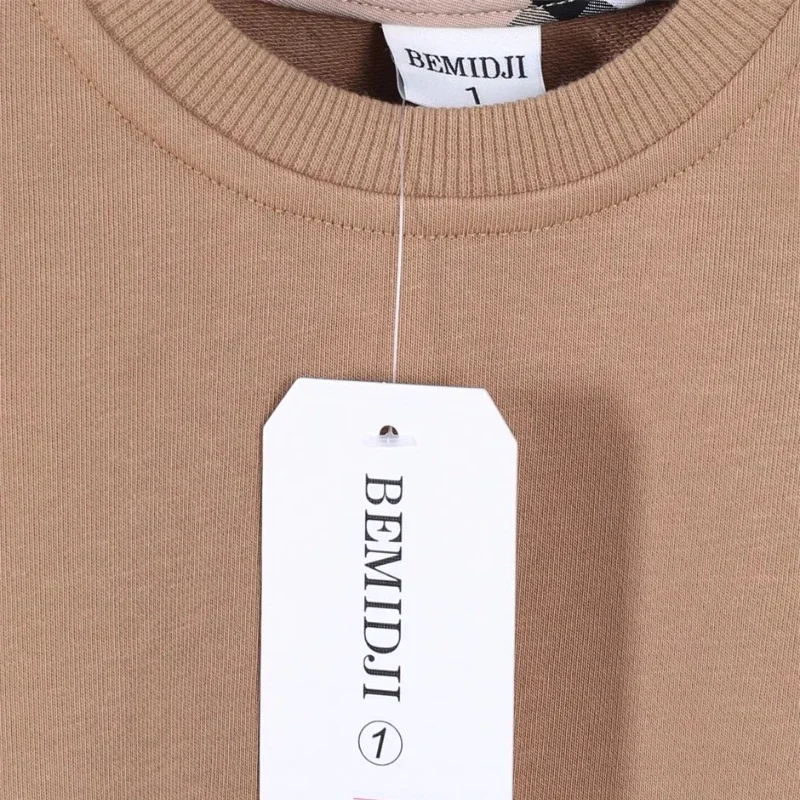 الربيع والخريف جديد بنين بنات مقنعين سترة طفل النمط الغربي كم مخطط منقوشة قميص قاع ملابس الأطفال #3