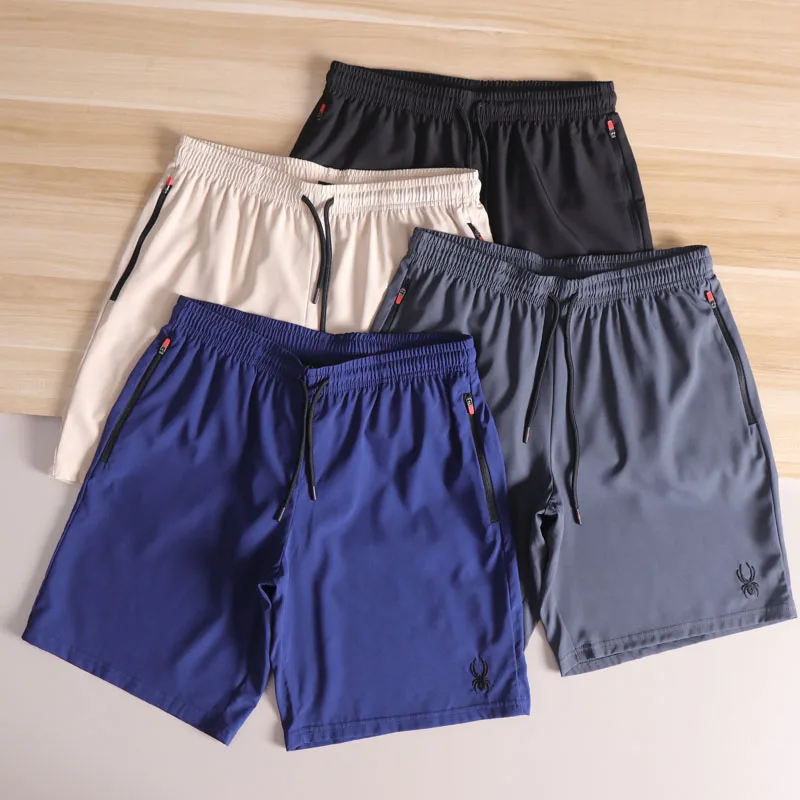 

Trendy Outdoor Men's orts Summer Qui Dry Woven Elastic Fabric Embroidered Sports Casual Pants orts Straight Leg Fit