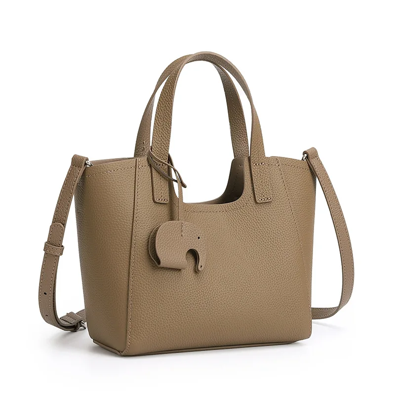 

Сумка-тоут из натуральной кожи с узором личи, универсальная сумка для ежедневных поездок, женская высококачественная сумка через плечо из воловьей кожи высшего слоя