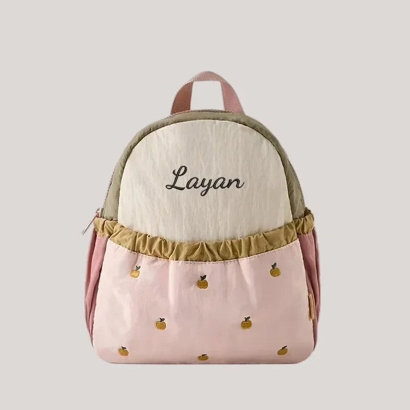 Sac à dos mignon pour enfants avec blocage de couleur Dopamine – 4 styles disponibles, sac brodé au design personnalisé pour enfants, parfait pour un usage quotidien