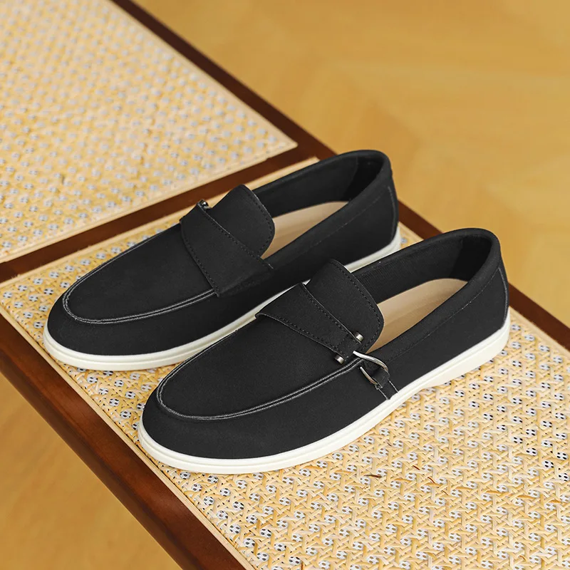 39-45  Big Size Men Vintage British Tassel Loafers Smooth Leather Slip On Flat Sole Fashion All-match Casual Daily Dress Shoes