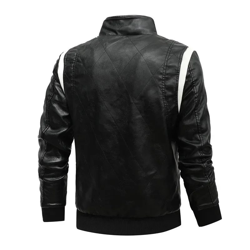 New Jacket StreetWear Men Fashion Scorpion Embroidery Motorcycle Bliker Locomotive PU Leather Jackets Windbreaker Mens Clothing