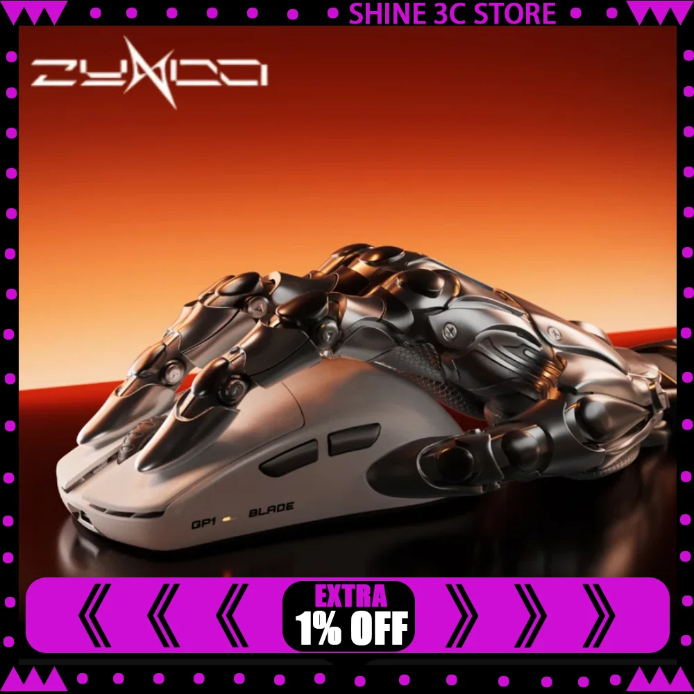 ZYNOO GP1 Mouse Dual‑Mode Wireless PAW3955-Storm 47g Lightweight Long Battery Optical Micro‑Switch 8K Polling Rate Gaming Mouse