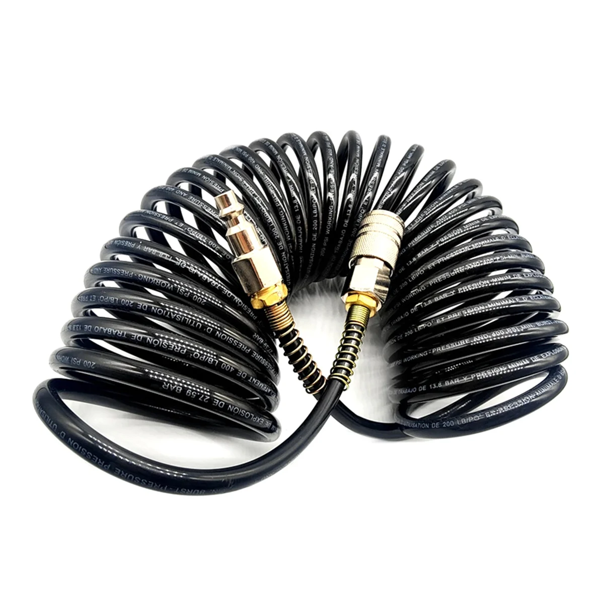 Adaptador pneumático 1/4npt, acoplador rápido, bobina de inflar, mangueira de ar, compressor, pressão de ar, conector rápido, 5mm x 8mm x 7.5m