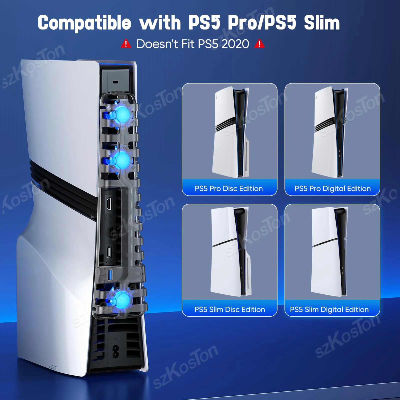 For PS5 Pro & PS5 Slim Console Cooling Fan Auto Adjustable Temperature Cooling System for PlayStation5 Pro Games Accessories