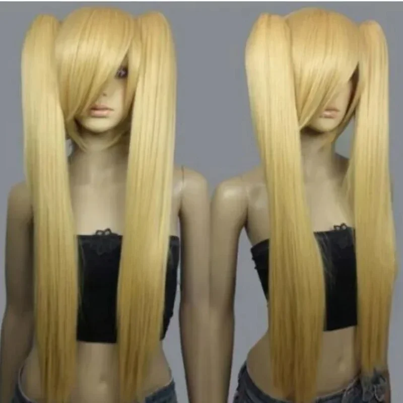 

26“inch Heath stylable Beige Blonde Cosplay Wig with Clip-on Ponytails