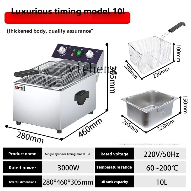 zz elektrische friteuse commerciële elektrische friteuse enkele cilinder grote capaciteit verdikte timing friteuse