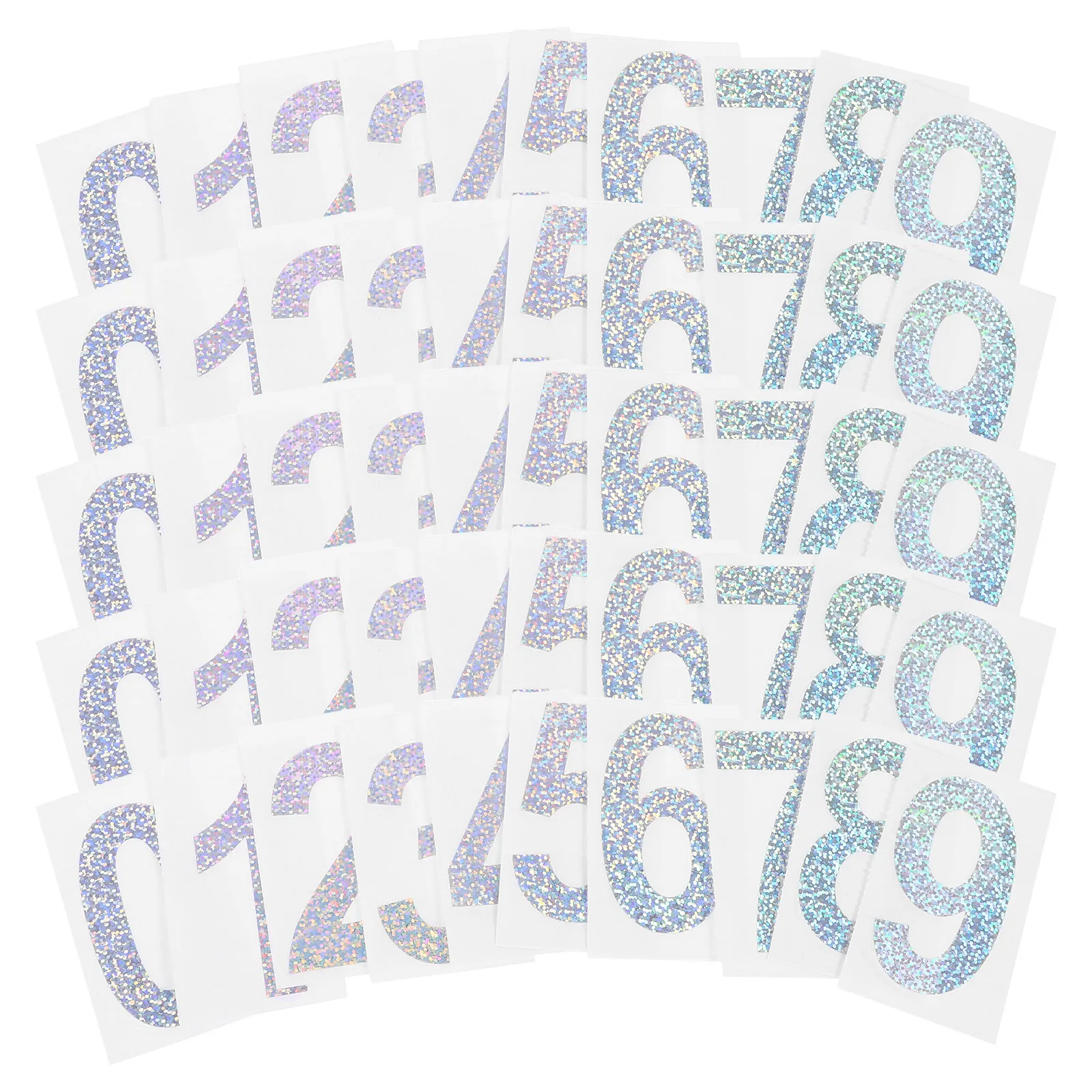 5Sets Reflective Number Stickers for Mailbox Exterior Door Address Numbers Easy Apply Remove Luminous Sunproof PVC Adhesive