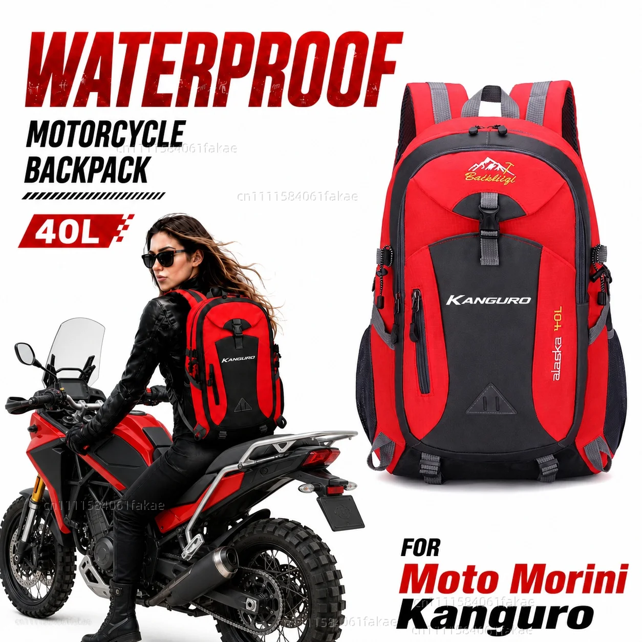 Mochila para motocicleta Moto Morini Kanguro 1983-1990, mochila de viaje impermeable de 40L, mochila ligera para senderismo y acampada al aire libre