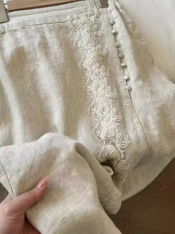 Retro Splicing Semplice Unico Aosphere High-End Sensazione Tubo dritto Gonna lunga Etichetta Faion da donna Rimosso