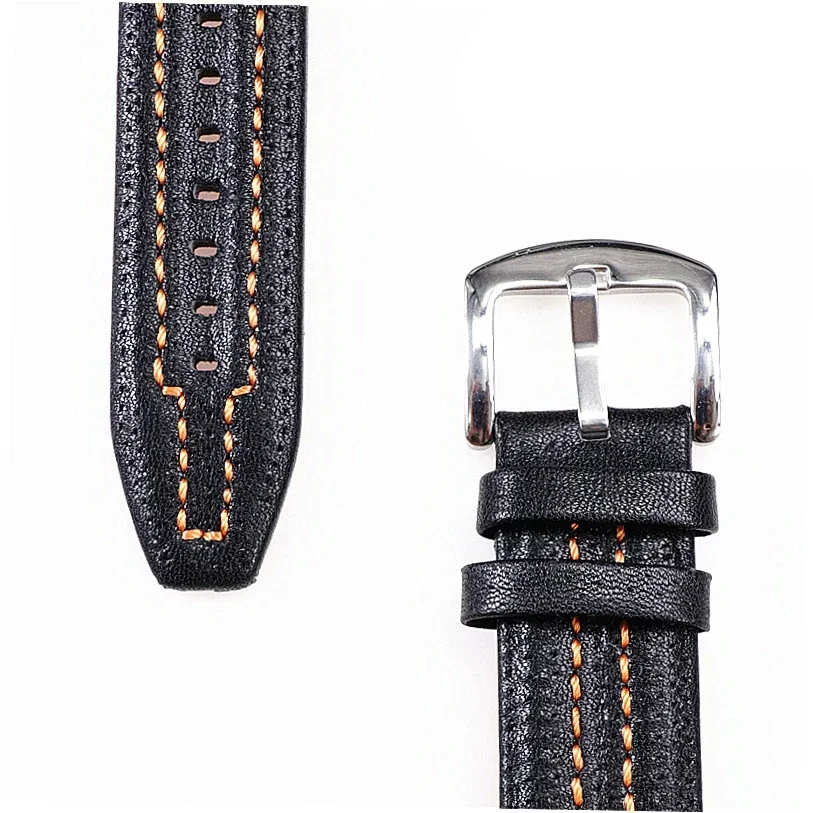 27mmx15Convex mouth For Seiko Sportura SNL029P2-SNL021P1 SNL595P2 SNL017P1 Leather Watch Strap Men's Watchband Bracelet Belt