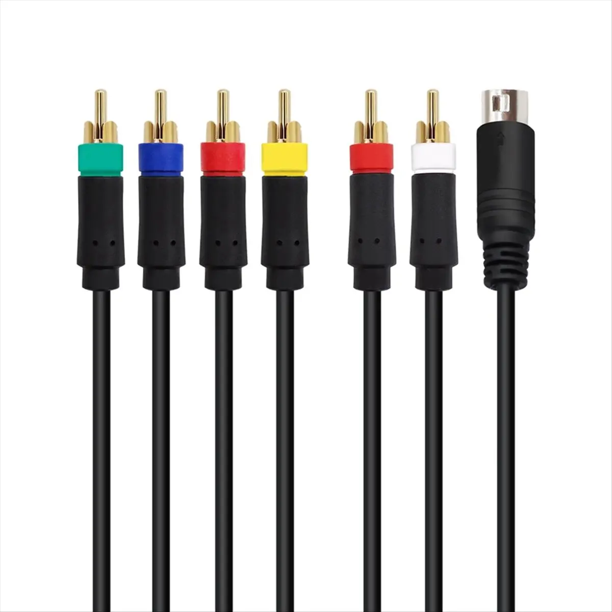 ABME 1.8M RGB/RGBS Cable MINI DIN-9Pin Connector Video Consoles for 2 MD2 Game Console with BNC Adapter