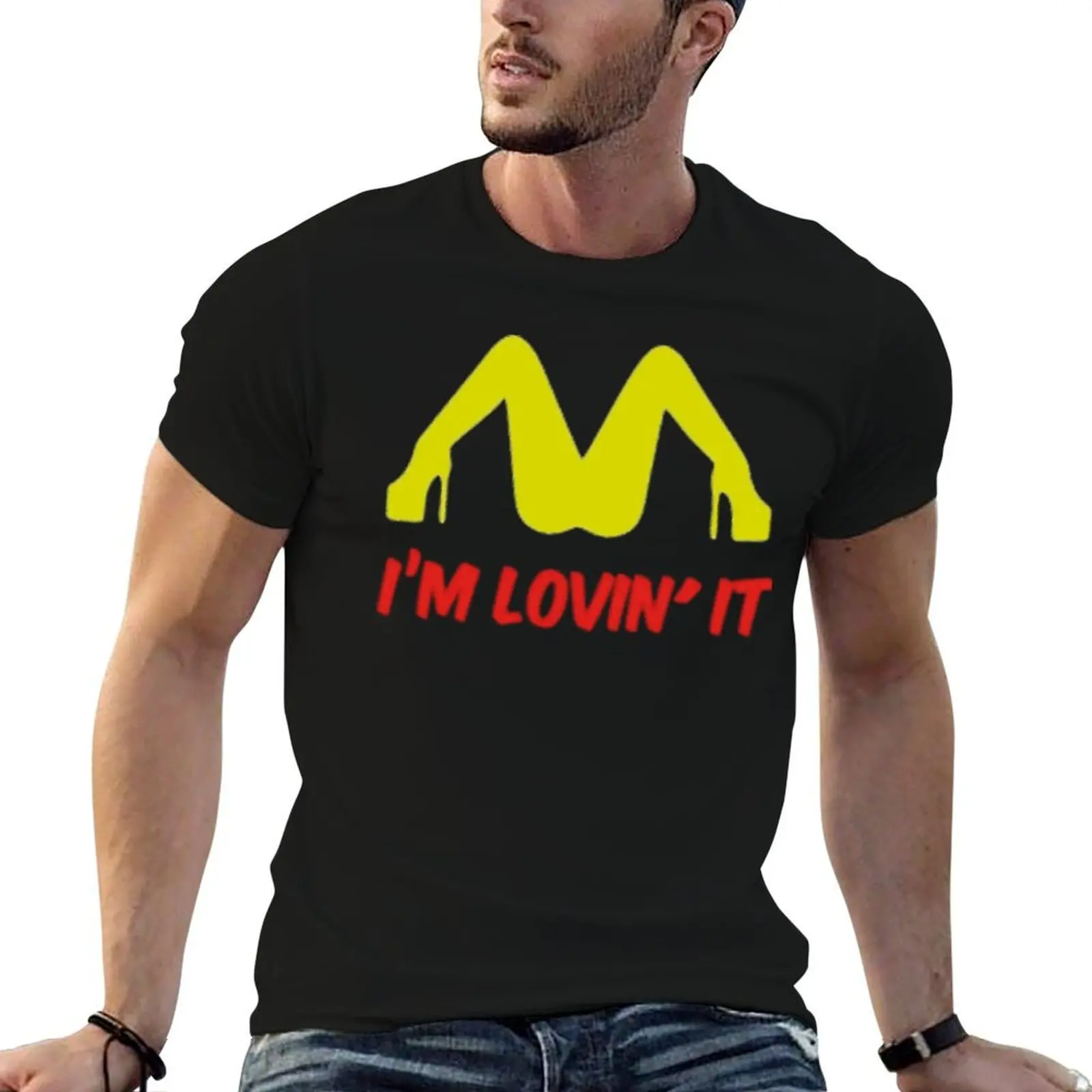 

im lovin it legs sexy Spread legs spoof T-Shirt t shirts for man graphic vintage man t shirts graphic t shirt man cotton T-Shirt