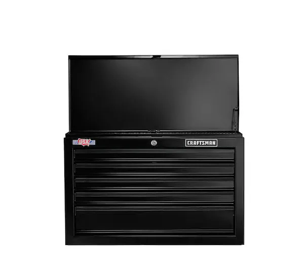 صندوق أدوات 5 أدراج صندوق أدوات فولاذي عالي التحمل مع شرائح محمل كروي عربة تخزين متدحرجة ناعمة قابلة للتكديس بلمسة نهائية سوداء متينة