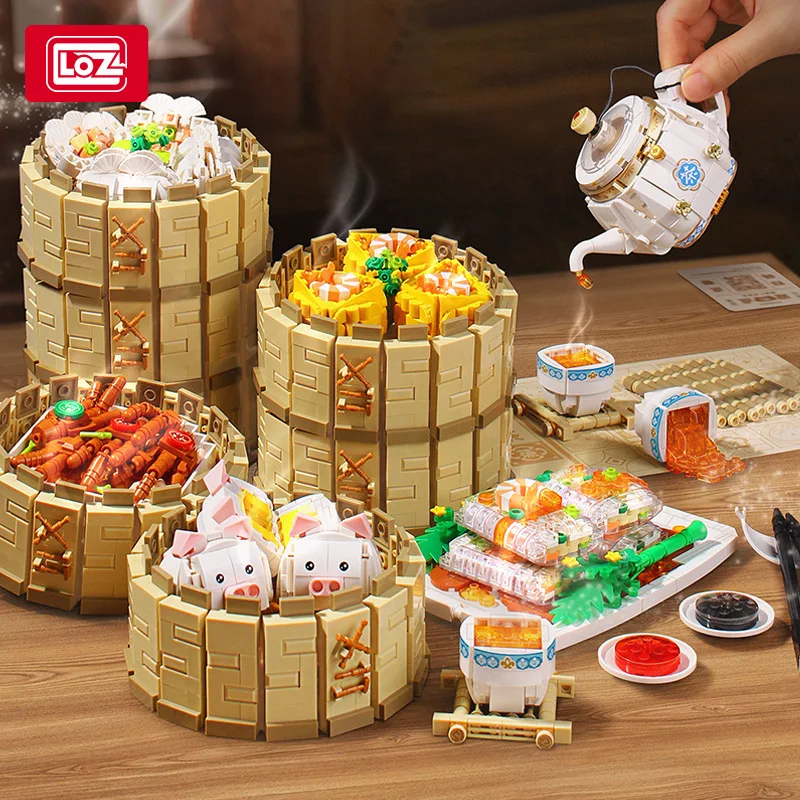 

LOZ Idea Chinese Guangdong Foods Snack Sets Building Block MINI Morning Tea Dim Sum Decoration Bricks Assembly Toys Kids Gifts