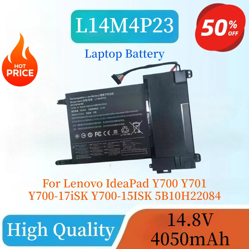 

Brand-New L14S4P22 L14M4P23 14.8V 4050mAh Laptop Battery For Lenovo IdeaPad Y700 Y701 Y700-17iSK Y700-15ISK Series 5B10H22084