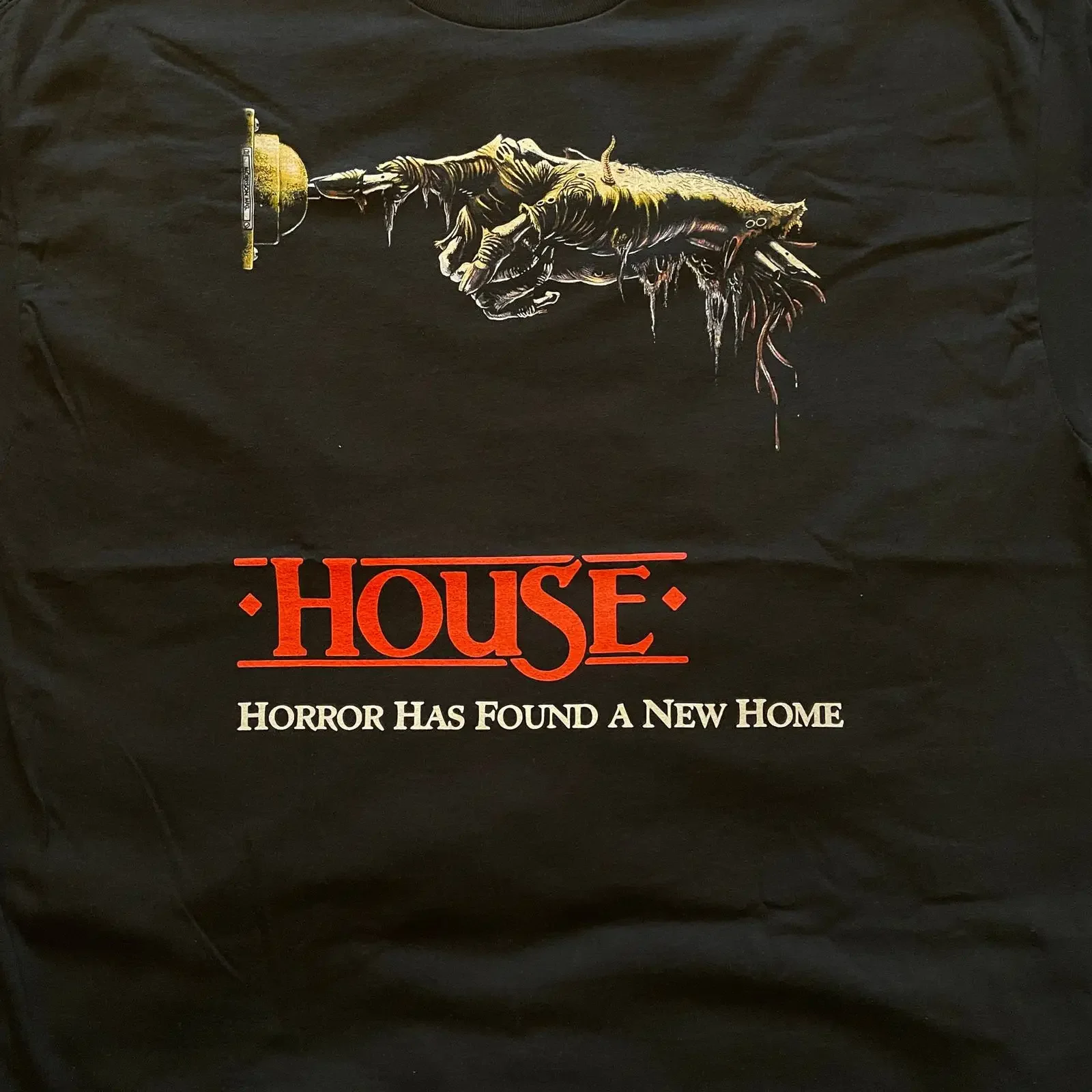 House T Shirt Various Sizes Horror Movie Amityville 80s VHS vintage Washed fashion Stretched graphic Stylish Comfortable
