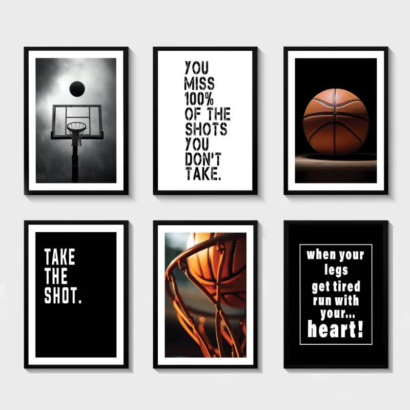 Sports Events Basketball Hoop Shoot Poster Print Wall Art Pictures Canvas Painting Living Room Teen Bedroom Home Decor Gift