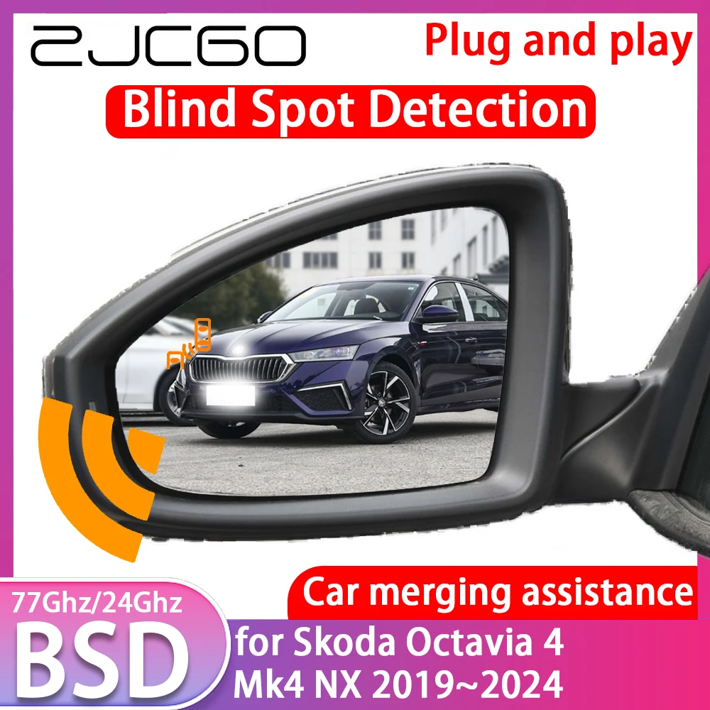 

ZJCGO for Skoda Octavia 4 Mk4 NX 2019~2024 Blind Spot Detection Car BSD BSA BSM System Driving Warning Radar Alert Mirror