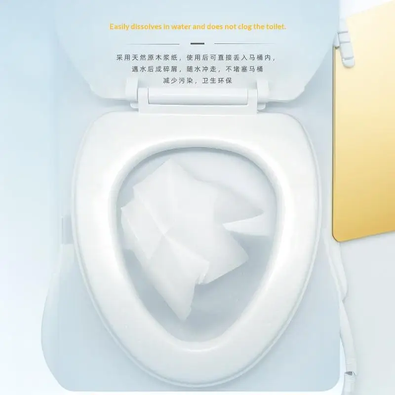 50/100 Stück Große Universelle Version Einweg-Toilettensitzauflage Tragbare Wasserdichte Toiletten-Sitzauflage für Reisen – Detail 7