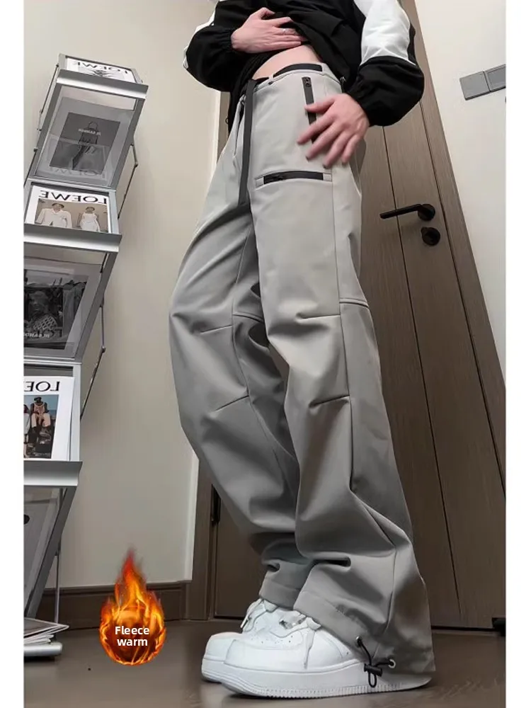 Celana Mendaki Gunung Luar Ruangan Thi Berlapis Fce Amerika Retro Celana Panjang Kasual Olahraga Ski Pakaian Kerja Musim Dingin Pria