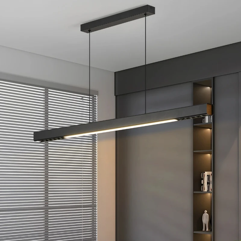 Modern LED Iron Art Ceiling Chandelier Acrylic Lampshade Pendant Light Kitchen Island Hotel Living Room Long Strip Hanging Lamps