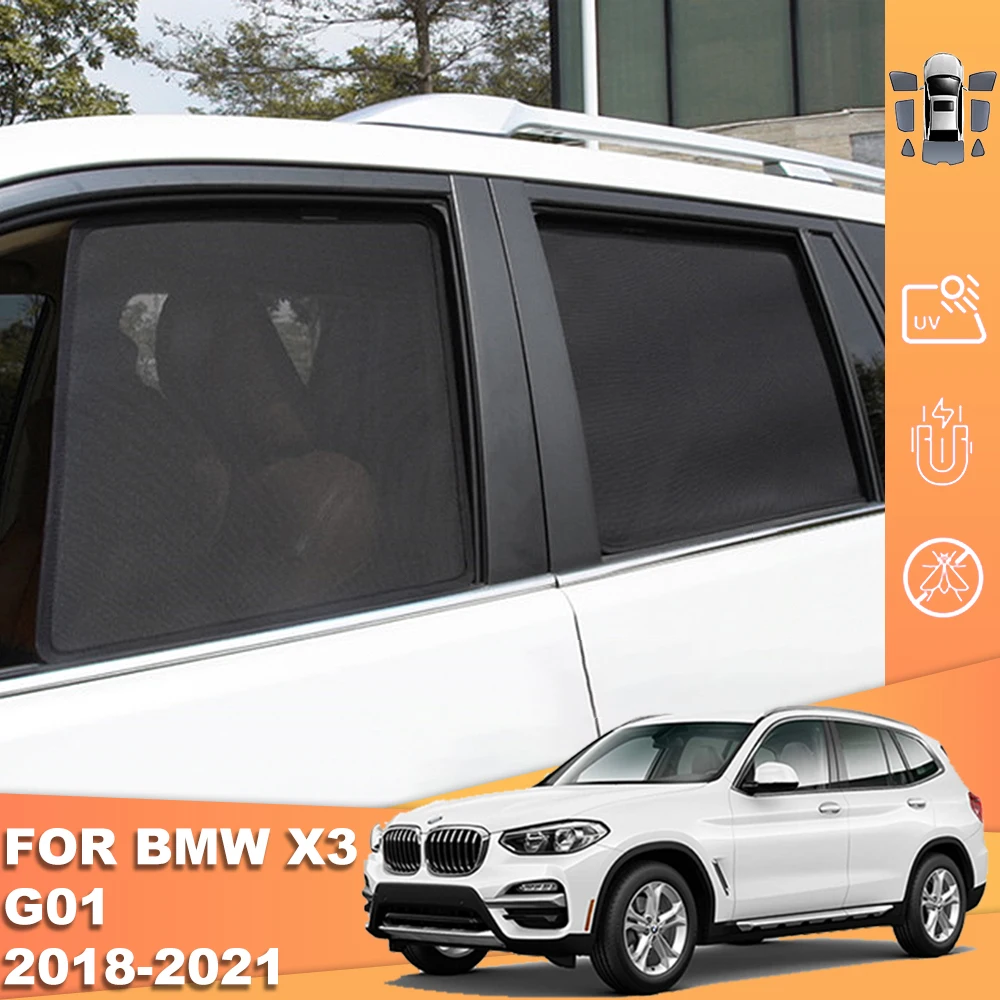 

For BMW X3 G01 2018-2024 IX3 G08 Magnetic Car SunShade Front Windshield Curtain Cover Rear Side Baby Window Mesh Sun shade Visor