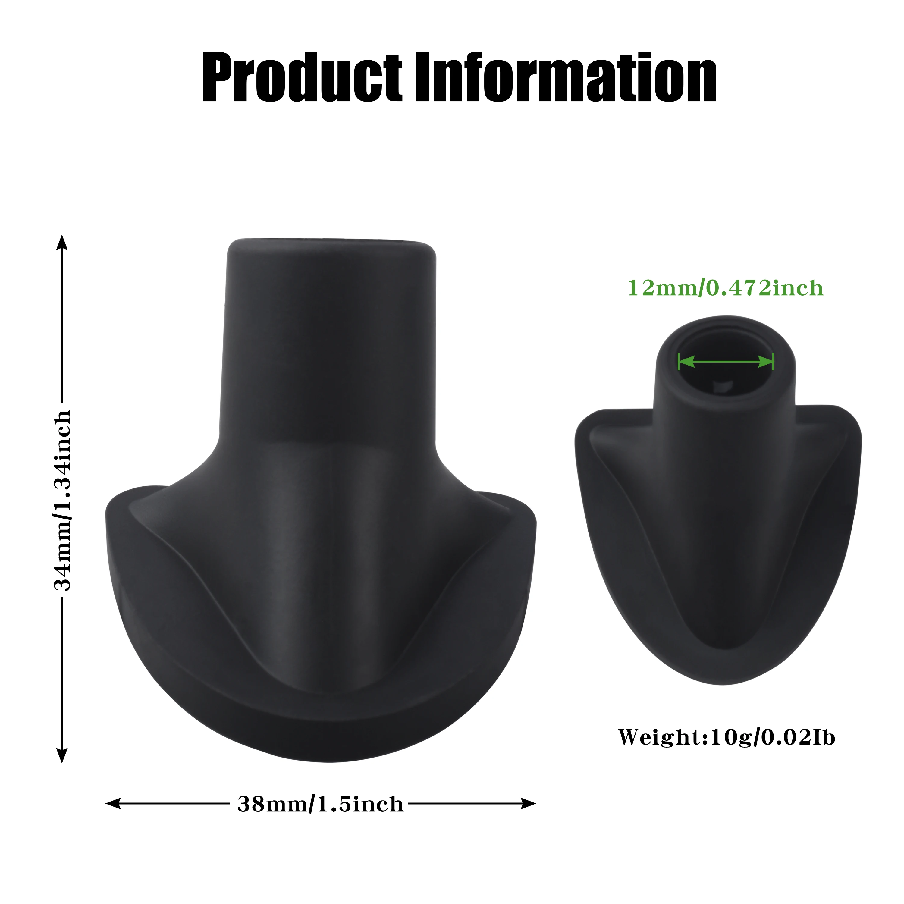 2Pcs Golf Bag Stand Feet Replacement 12mm Rubber Anti-Slip Tripod Leg Tips Serrated Base Golf Club Bag Repair Accessories image 2
