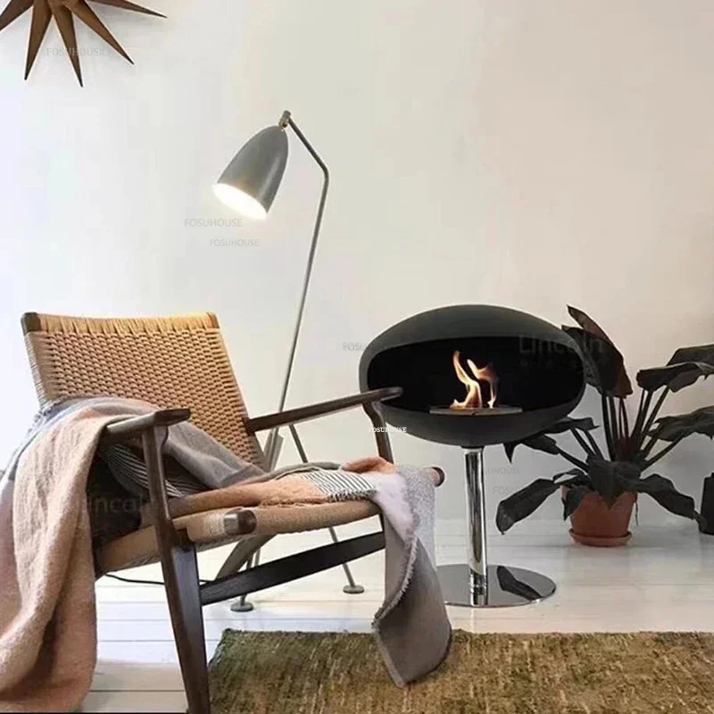 Creative Wrought Iron Fireplaces Nordic Villa Home Decor Living Room Art Heating Heater Modern Designer Floor-standing Ornaments