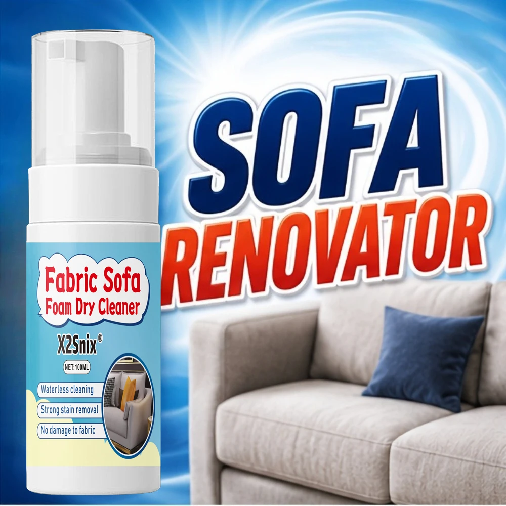 Powerful Fabric Sofa Foam Dry Cleaner, Multi-Functional Care Product, Strong Penetration,Effective Stain Removal,No Water Needed