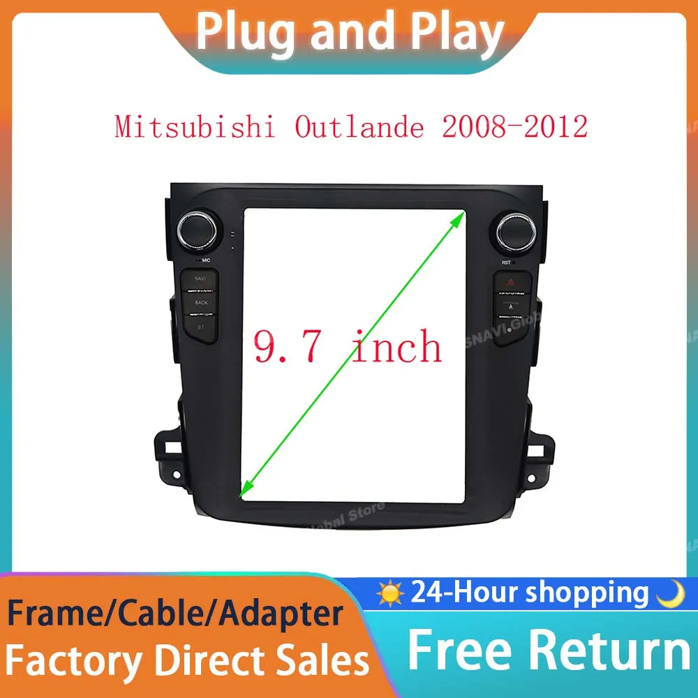 

RSNAVI 9,7-дюймовая 2-диночная радиоприемная панель для Mitsubishi-outlander-High 2008, стереопанель для автомобильной панели с рамкой Dual Din CD DVD