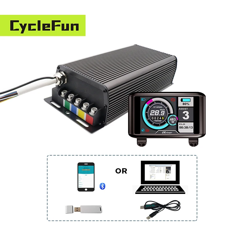 3KW-4KW DC 150A SVMC72150 APT Protocol 48V/60V/72V MQCON Sabvoton Controller With UKC1 TFT Display For Electric Scooter Motor