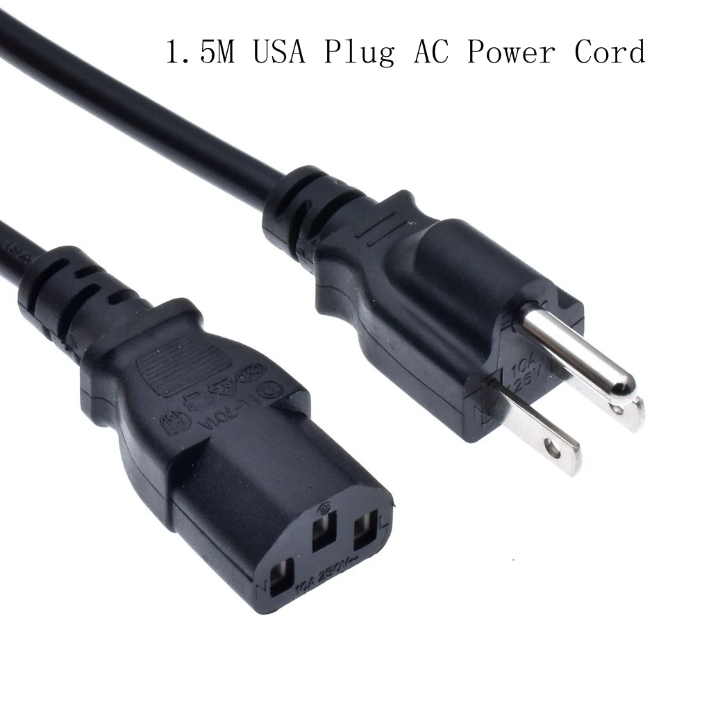 5-15P-C13 US Power Extension Cable Cord US Nema 5-15P 3Pin To IEC320 C13 Power Cable Wire 1.5M/5ft (3*0.75)