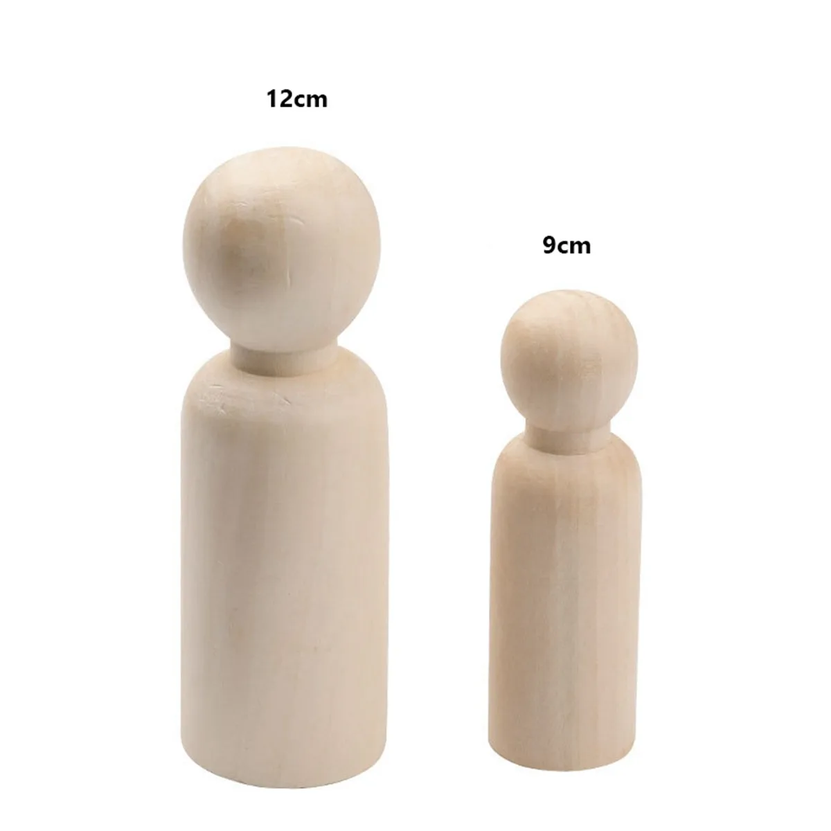 20pc 120mm Wood Crafts Girls and Boys  Diy Handmade 12cm Blank Home Decoration Peg Dolls Wooden Craft for Baby Room