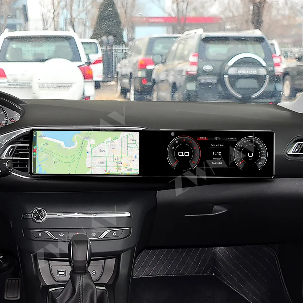

For Peugeot 308S 2015-2018 Android 13 12.3" Hd Touch Dual-Screen Display Car Gps Multimedia Player Stereo Interior Accessories