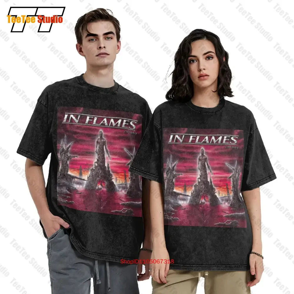 In Flames Colony Album Cover 1999 Heavy Metal Vintage Oversized T-Shirt IM9E