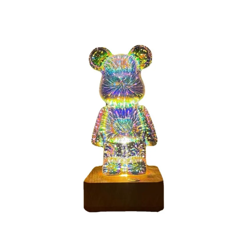 Fireworks creative bear household colorful dimming atmosphere rechargeable touch remote control lamp ornament gift