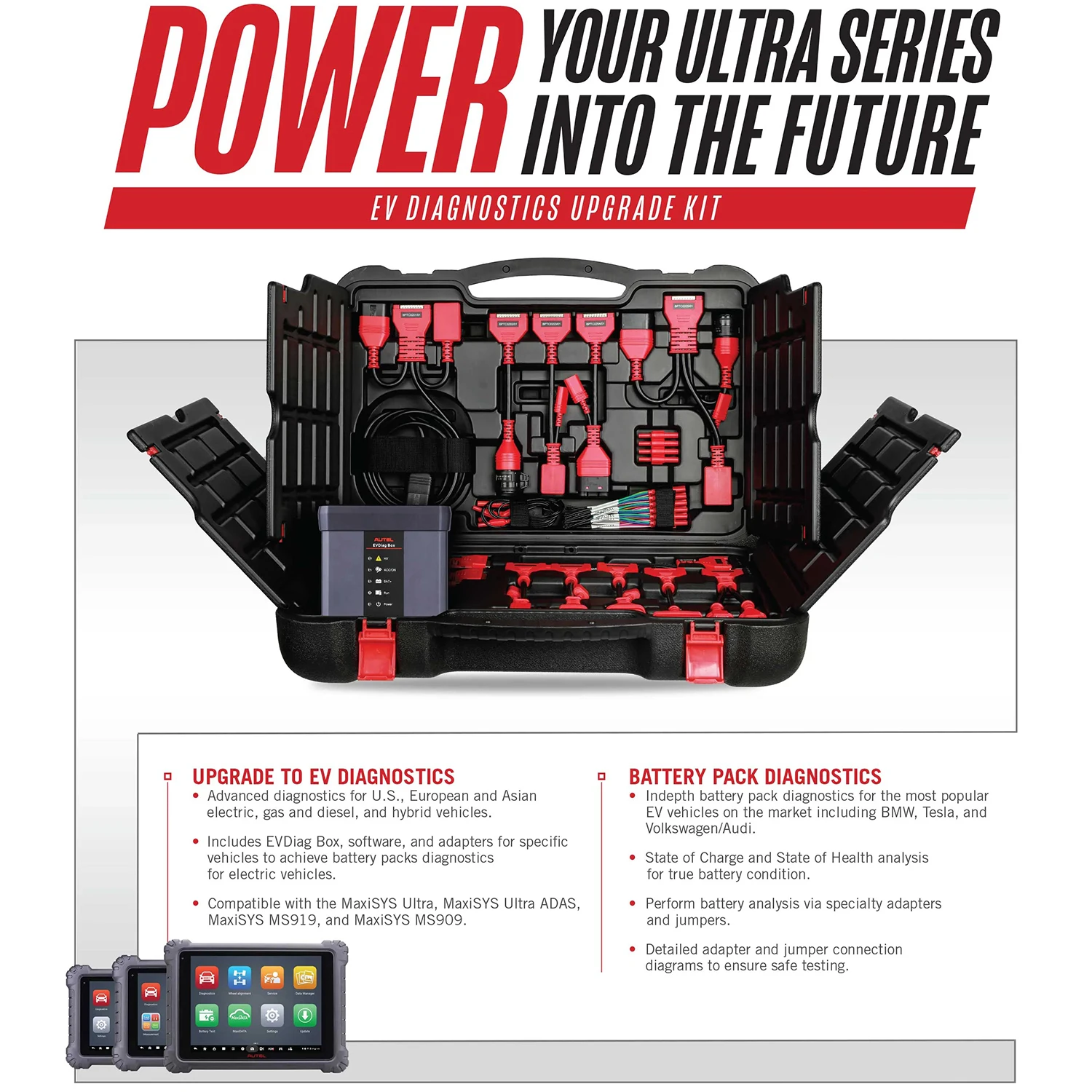 Autel MaxiSys Ultra EV Intelligentes EV-Diagnosegerät mit EVDiag Kit VCMI EV Hochspannungssystem-Batteriepack-Analyse PK Ultra – Detail 11
