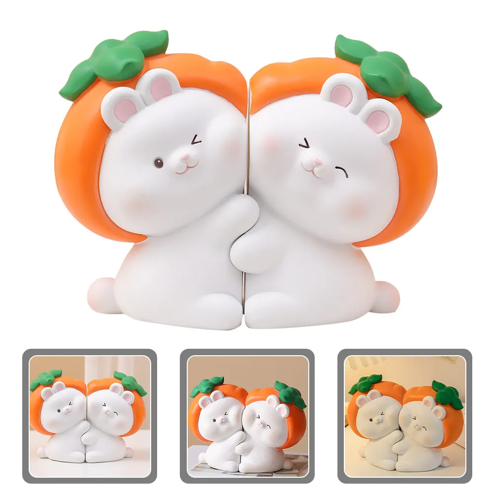 

1 Pair Resin Cartoon Bookend Hugging Style Non-Slip Desk Book Stopper for Home Office Bookshelf Organizer Decorative Bookends
